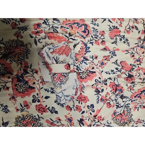 Nine West Tunic Floral Blouse Womens Size XXL Ivory Pink Flowy Lightweight - Picture 6 of 6